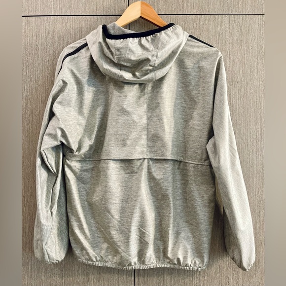 K-Way x Maje collaboration packable wind and waterproof jacket w/ leather detail - Picture 3 of 7